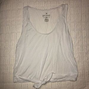 AEO White Front Tie Tank